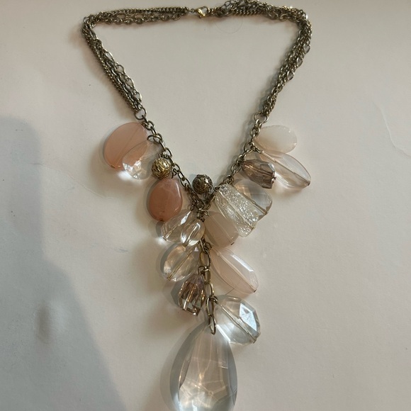 & Other Stories Clear and Cream Stone Necklace - Picture 1 of 2